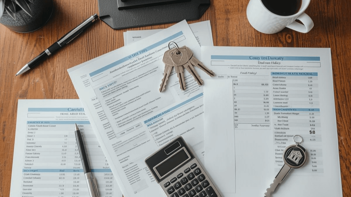 HOA fee analysis and rental policy documents for Singer Island luxury condo comparison with property keys